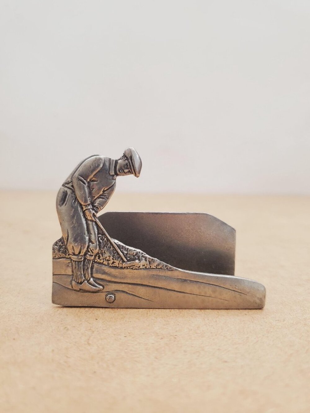 Vintage Pewter Business Card Holder - Vintage style business card holder for